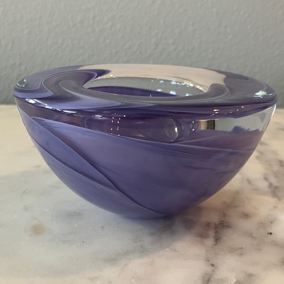 Kosta Boda Other - Kosta Boda Lavender Swirl Glass Votive Holder